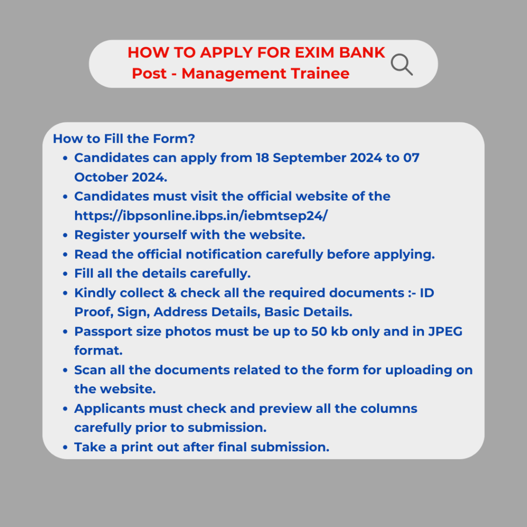 EXIM Bank PO Recruitment