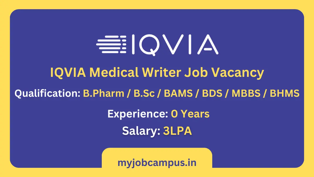 IQVIA Medical Writer Job Vacancy