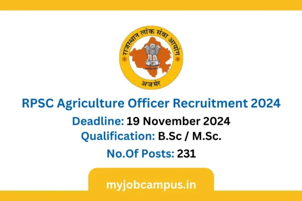 RPSC Agriculture Officer Recruitment 2024