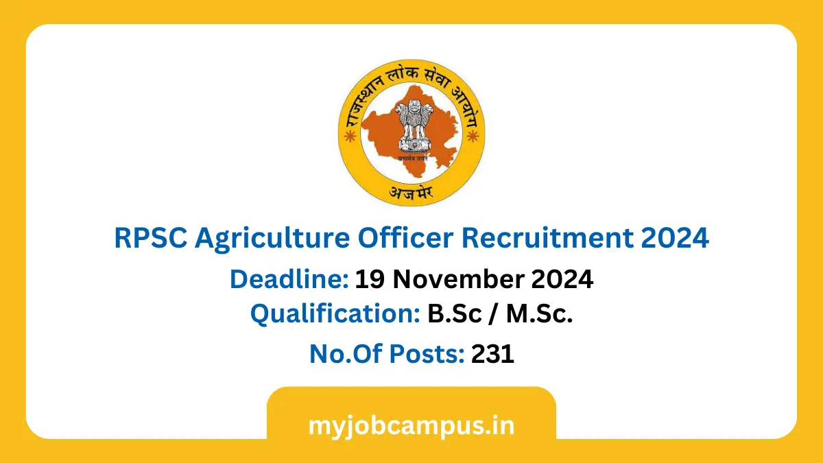 RPSC Agriculture Officer Recruitment 2024