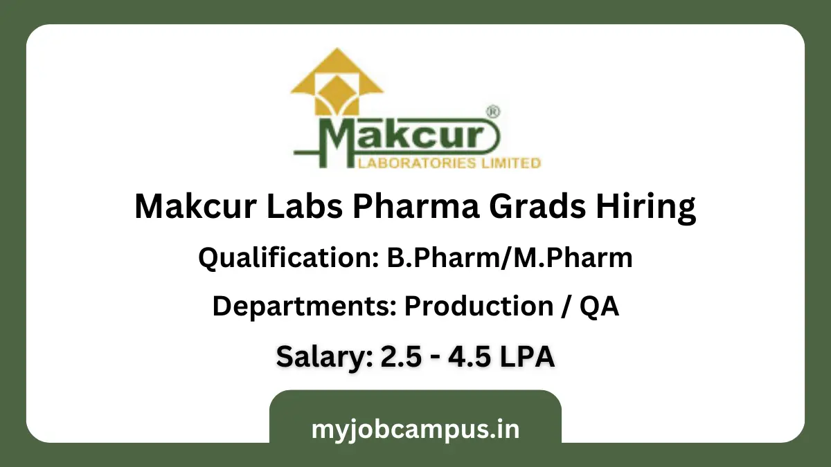Makcur Laboratories Vacancy