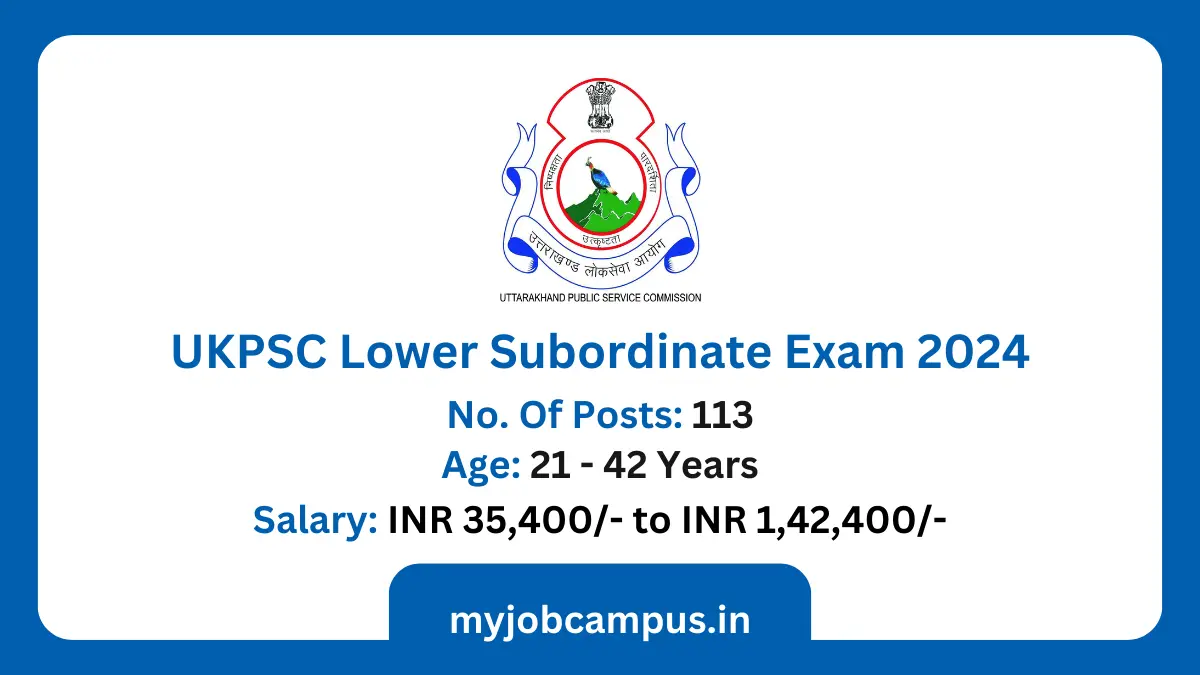 UKPSC Lower Subordinate Exam 2024