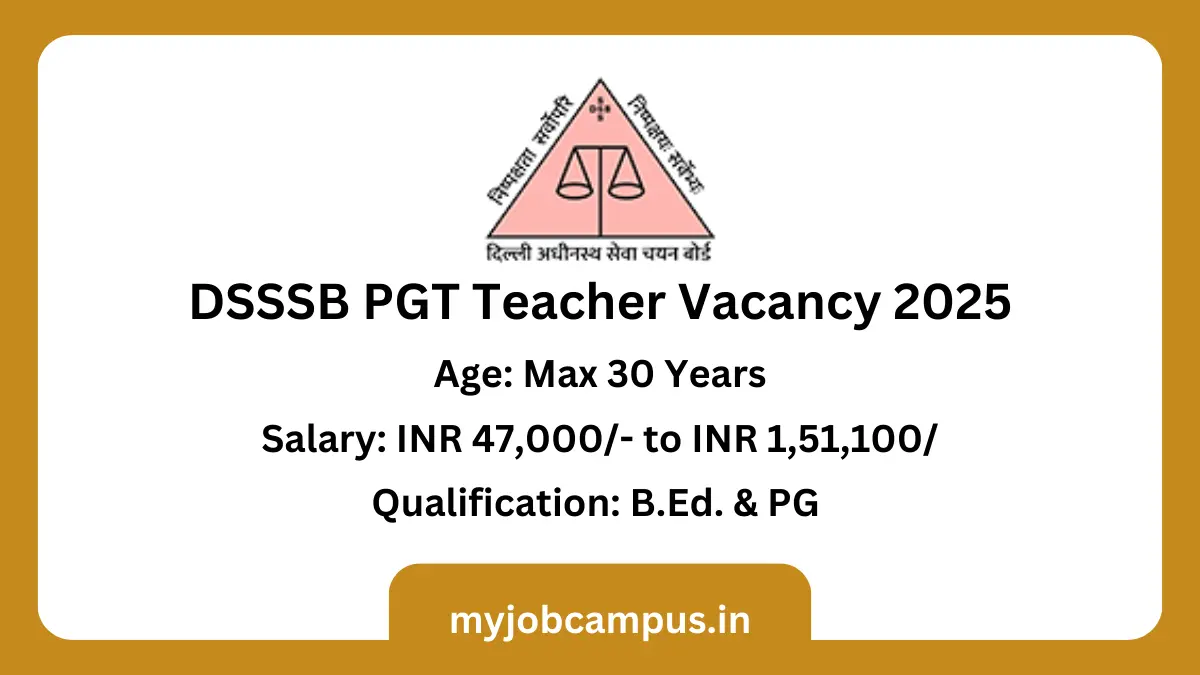 DSSSB PGT Vacancy 2025