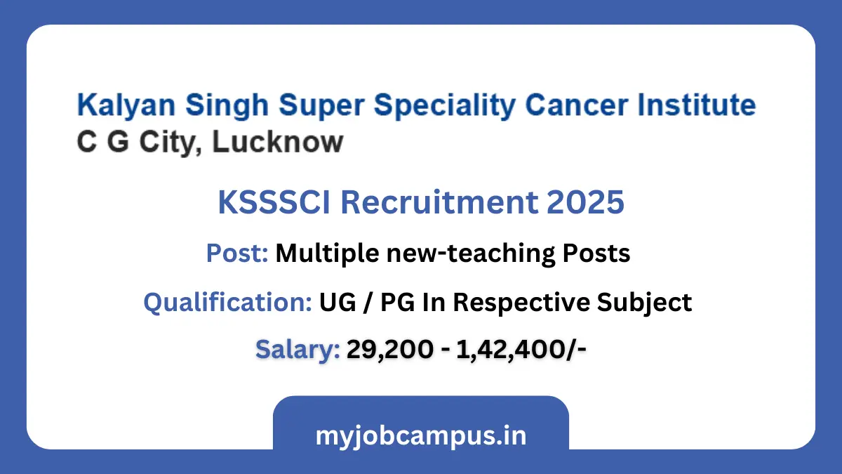 KSSSCI Recruitment 2025