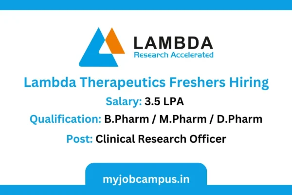 Lambda Pharma Pharmacovigilance Hiring