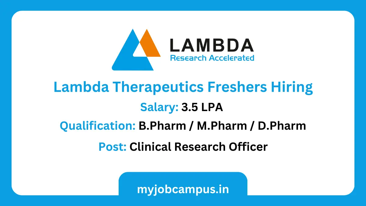 Lambda Pharma Pharmacovigilance Hiring