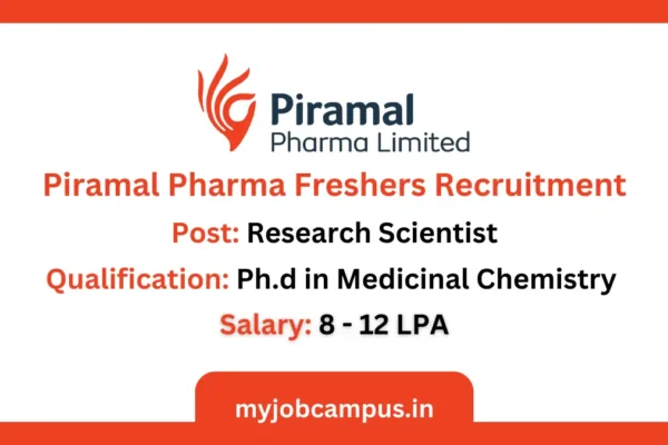 Research Scientist Jobs at Piramal Pharma For Freshers Piramal Pharma Research Scientist Hiring