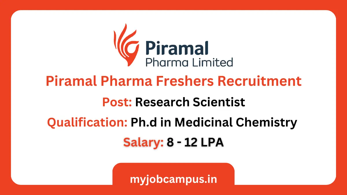 Piramal Pharma Research Scientist Hiring