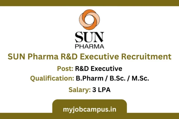 Sun pharma R&D Executive Jobs