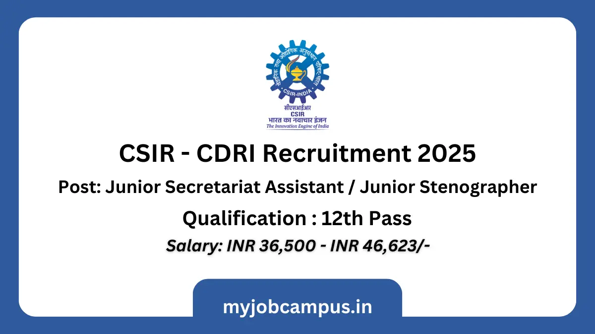 CSIR CDRI Recruitment 2025