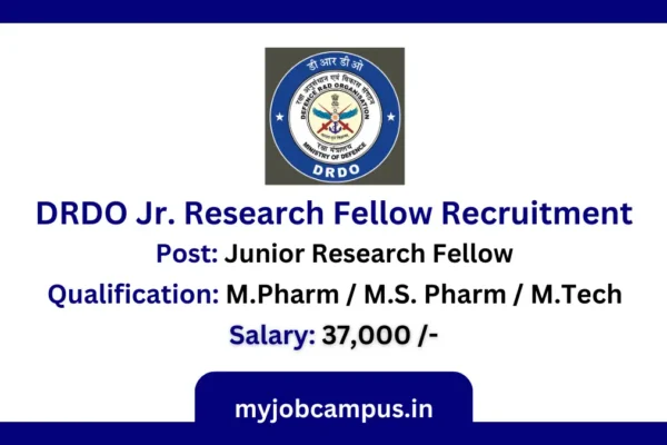 DRDO Junior Research Fellow Recruitment