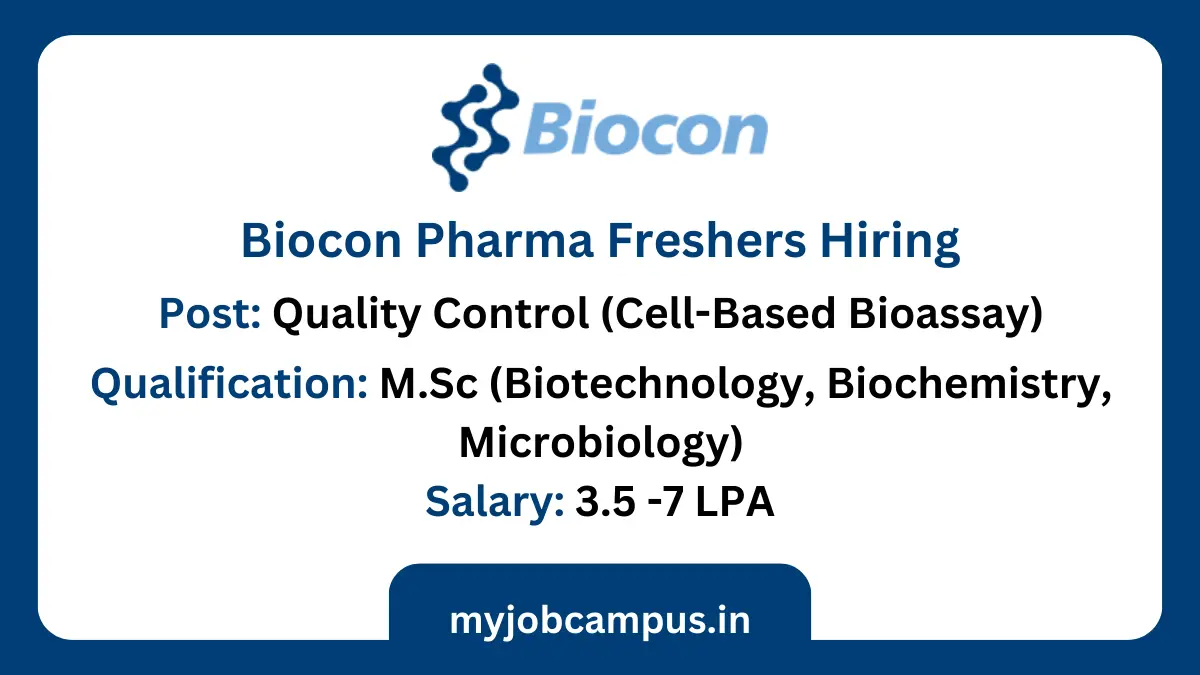 Biocon Pharma QC Jobs