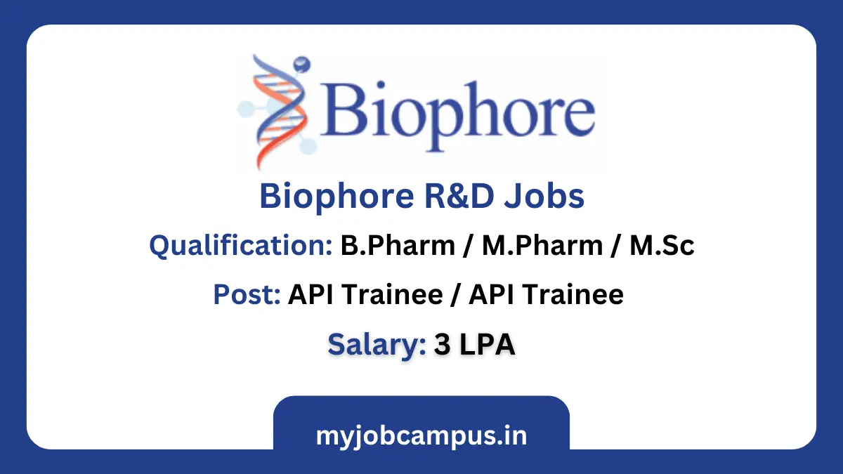 Biophore R&D Jobs In Hyderabad