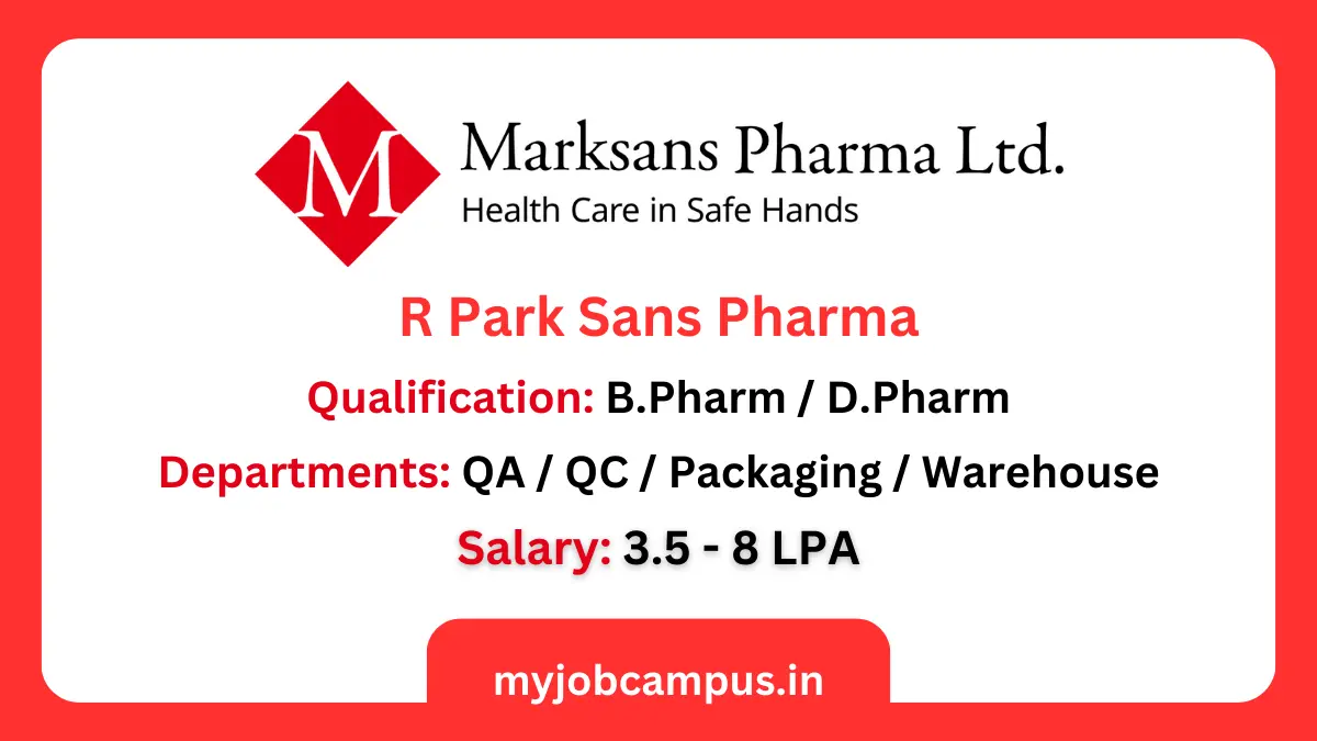 Marksans Pharma Walk In Interview