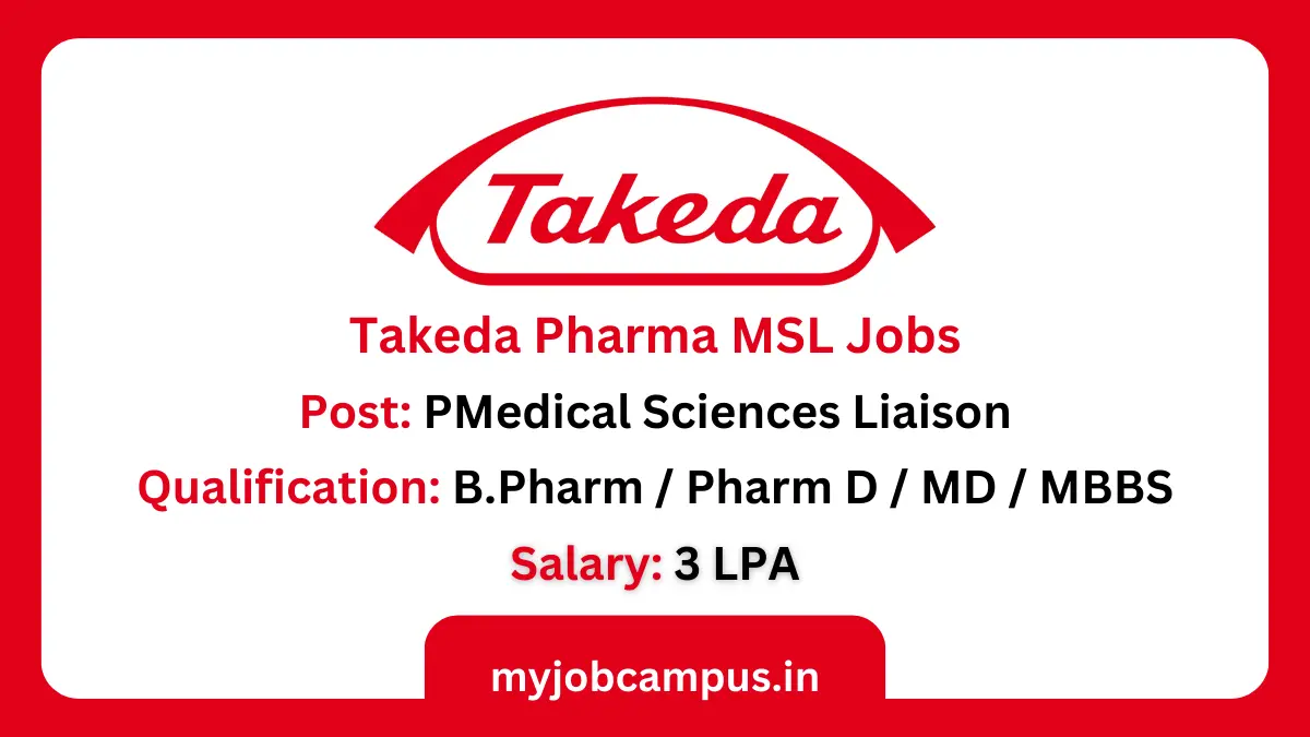 Takeda Pharma MSL Jobs