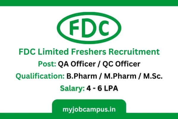 FDC Limited Quality Assurance Jobs