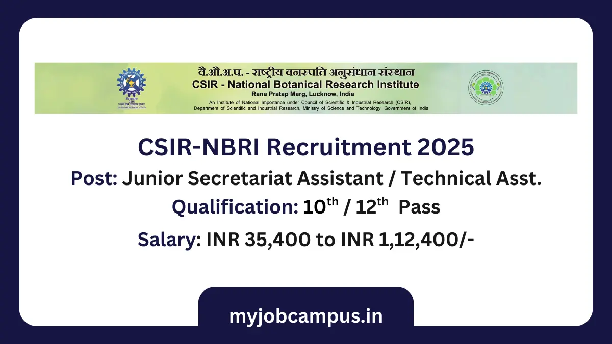 CSIR-NBRI Recruitment 2025