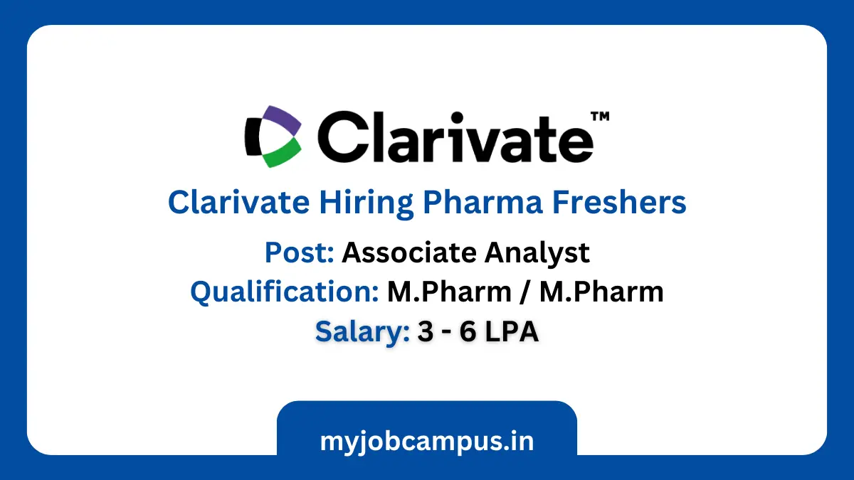 Clarivate Associate Analyst Jobs
