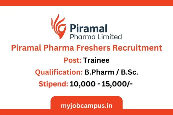 Piramal Pharma Hiring B.Pharma Freshers For Apprentices Piramal Pharma Apprentice Hiring