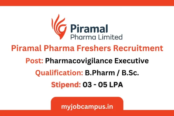 Piramal Pharma Pharmacovigilance Executive Job