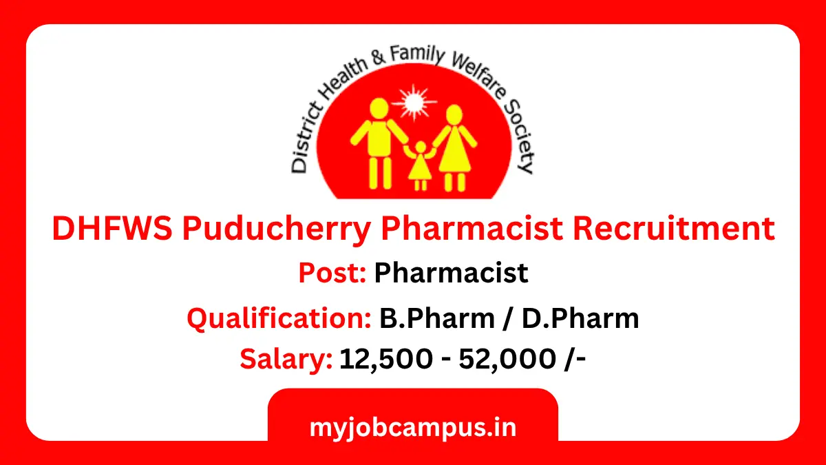 DHFWS Puducherry Pharmacist Jobs