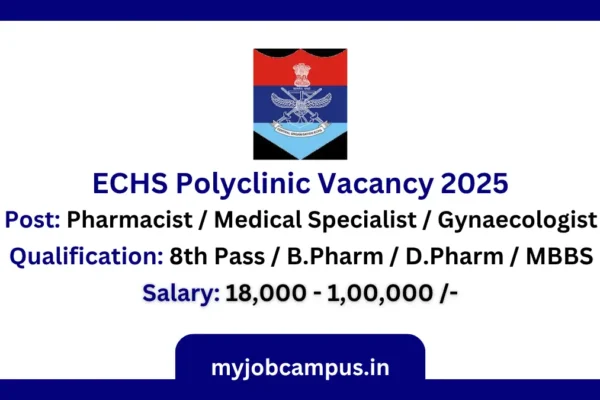 EX-Servicemen Contributory Health Scheme ECHS Polyclinic Vacancy ECHS Polyclinic Vacancy 2025