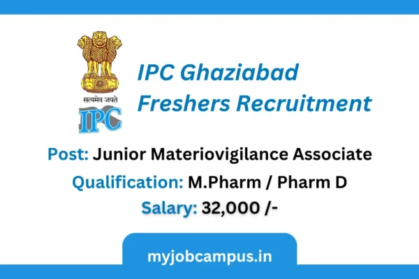 IPC Ghaziabad Pharmacovigilance Recruitment