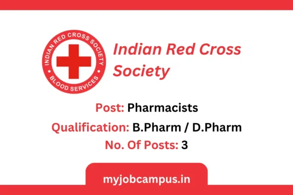 IRCS - Indian Red Cross Society Pharmacist Jobs