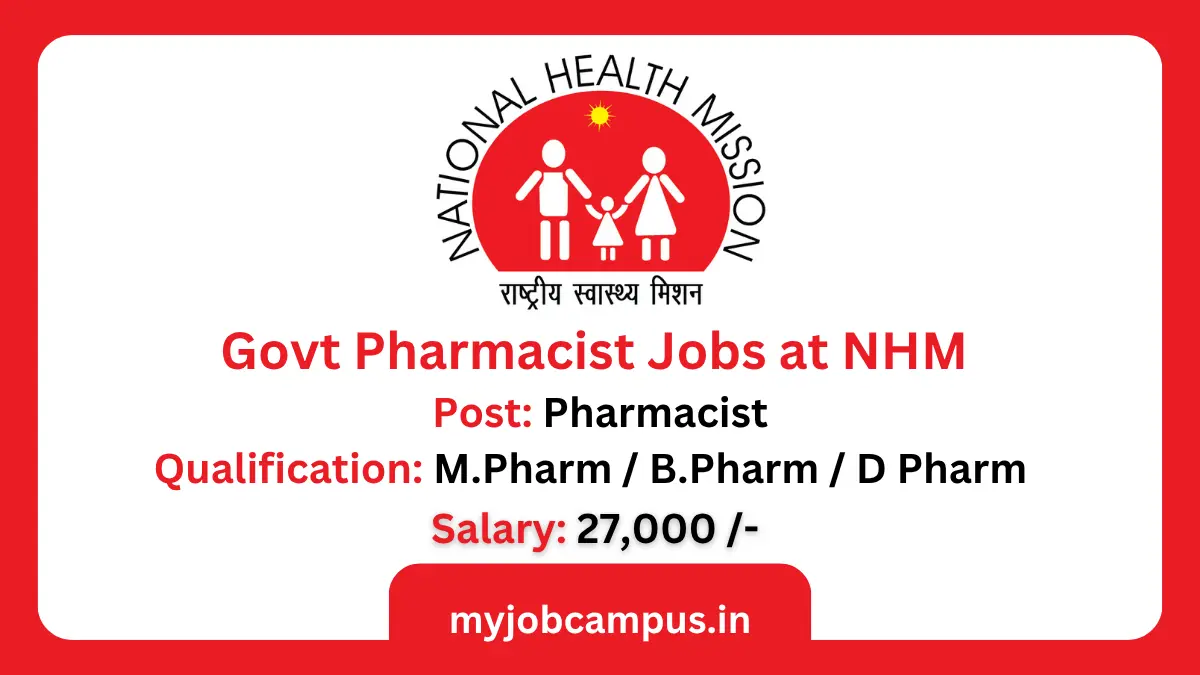 NHM Pharmacists Vacancy