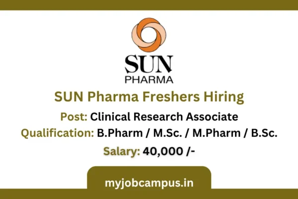 Sun Pharma Clinical Research Associate Job
