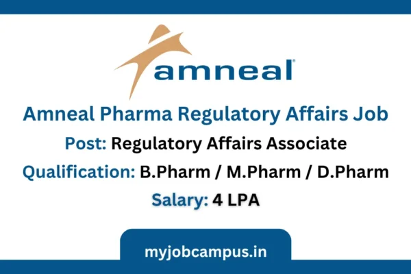 Amneal Pharma Regulatory Affair Jobs