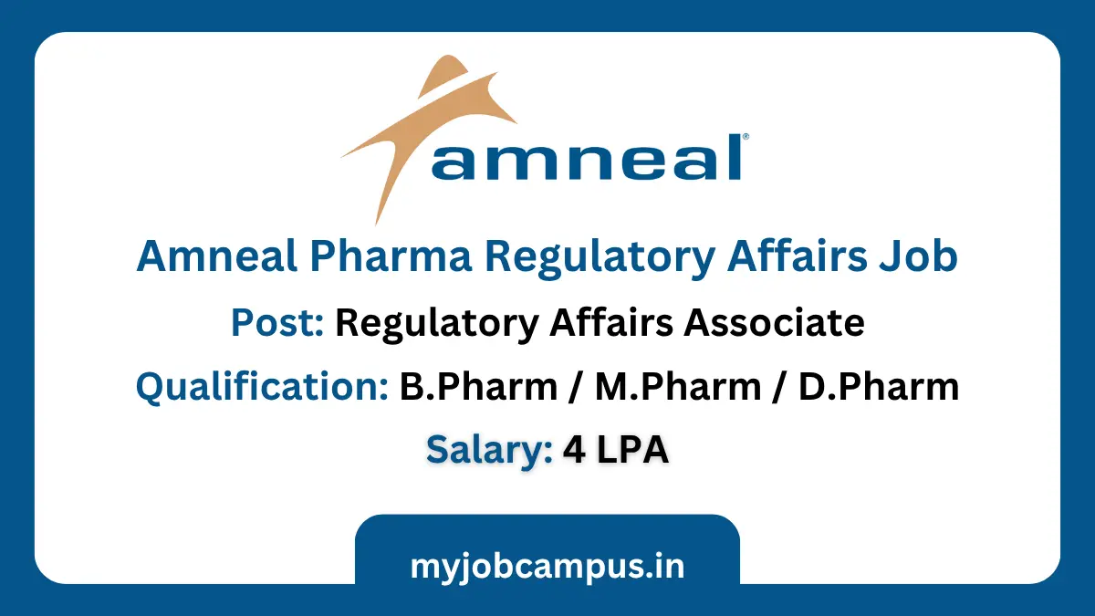 Amneal Pharma Regulatory Affair Jobs